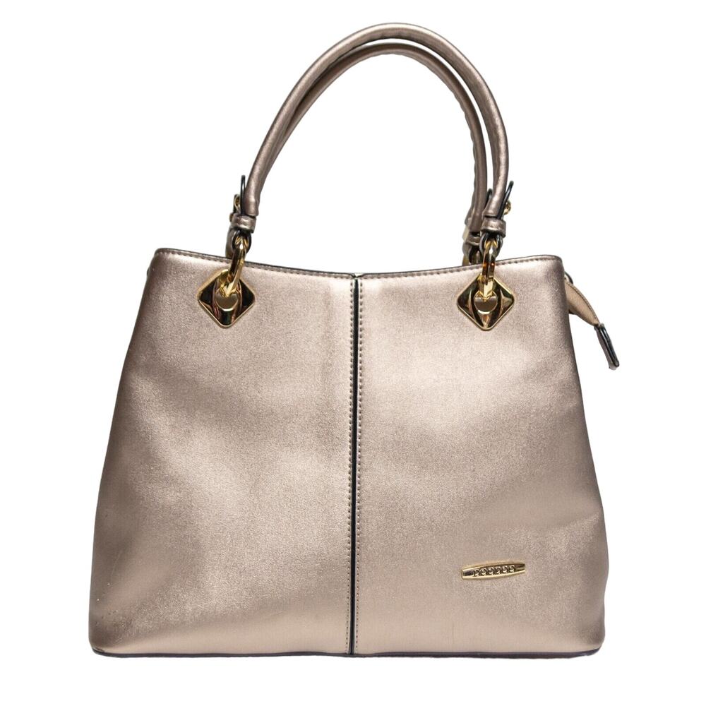 DOODOO Purse Gold Metallic Shoulder Bag Crossbody Roomy 5 Compartment Handbag